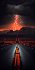 Canvas Print - storm over the road