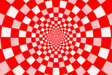 Fototapeta Przestrzenne - Checkered sectors on disk In concentric circles Abstract squares background