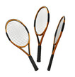 3d rendering racket tennis sport equipment perspective view