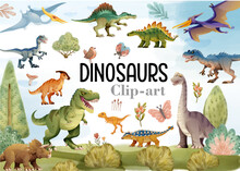 Set Of Dinosaurs Animals