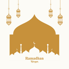 Wall Mural - Flat Ramadan Kareem Islamic greeting background