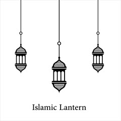 Wall Mural - Vector Islamic lantern in Ramadan background