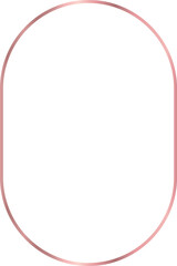 Wall Mural - oval rose gold frame border isolated on transparent background, png template for picture, card, text