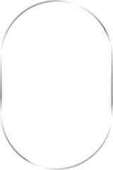 Wall Mural - oval silver frame border isolated on transparent background, png template for picture, card, text, s