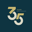 35, 35th Year Anniversary Logo, Vector Template Design element for birthday, invitation, wedding, jubilee and greeting card illustration.