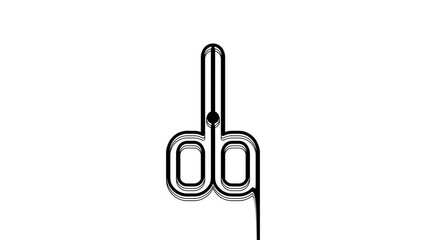 Sticker - Black Nail scissors icon isolated on white background. Manicure and pedicure scissors. 4K Video motion graphic animation