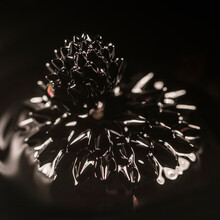 Dark Ferrofluid Crown With Effect Of Magnetism In Light Rays