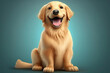 Cute golden retriever dog character. Generative AI