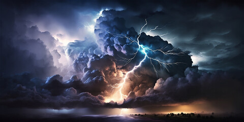 Wall Mural - Panoramic view of sky in the middle of a storm