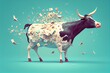 Cash Cow Makes A Lot Of Big Profit Illustration. Generative AI