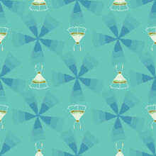 Vector Light Cyan Seamless Pattern Background. Radiant Florals.