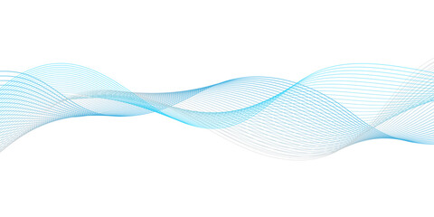 Wall Mural - Blue wave lines on white background. Abstract blue wave lines pattern for banner, wallpaper background.
