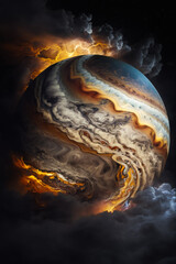 Sticker - The planet jupiter is shown in this image. Generative AI.