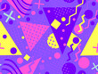 © andyvi - Memphis seamless pattern with geometric shapes in 80s style. Colorful geometric pattern. Design of promotional products, wrapping paper and printing. Vector illustration