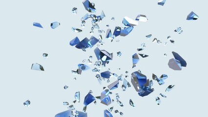 flying and breaking cube
