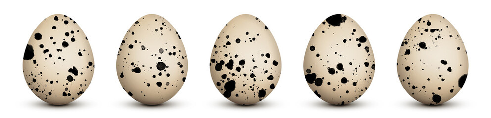 Sticker - Eggs set on white background