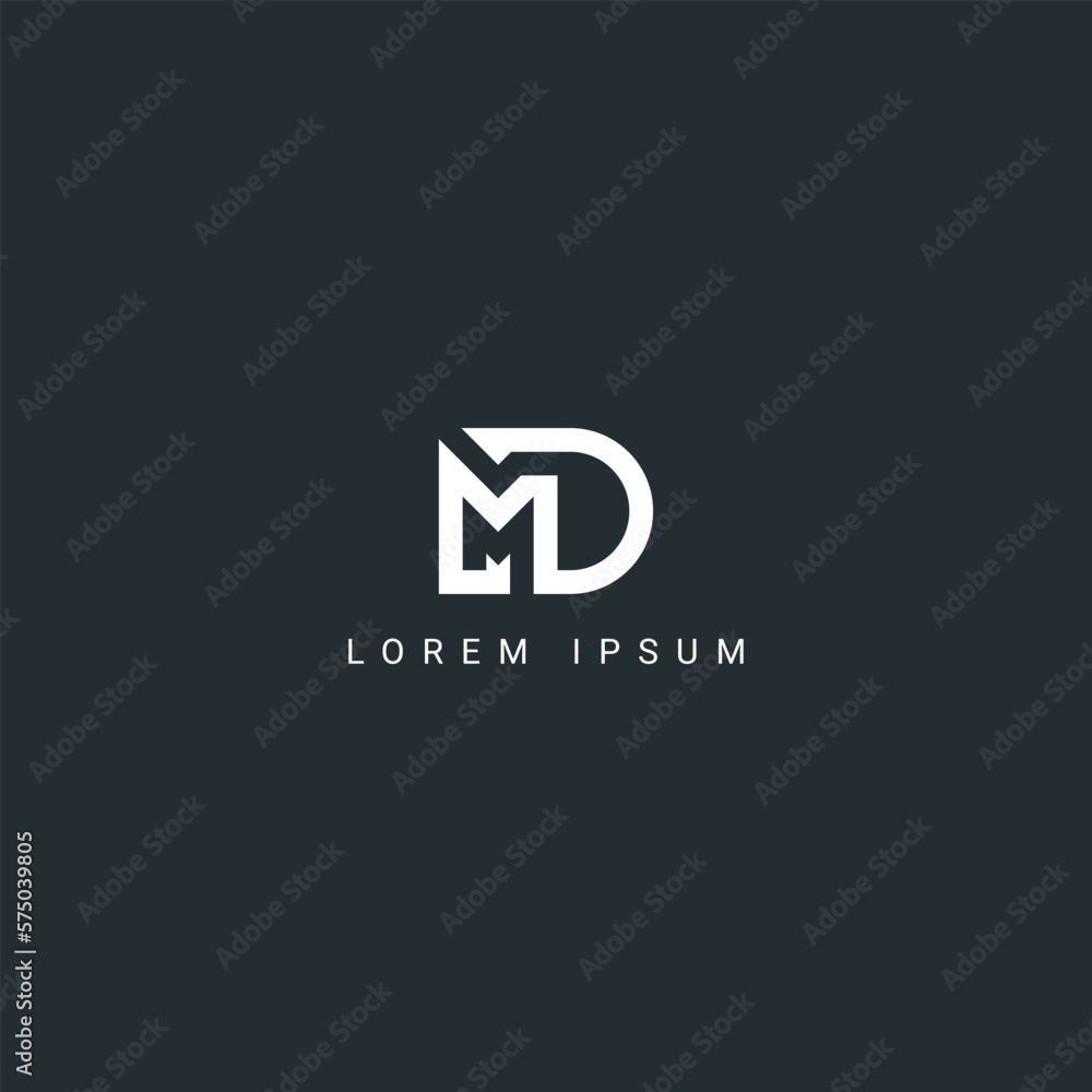 Abstract MD DM letter simple style logo design vector template Stock ...