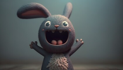 Poster - cute and happy bunny