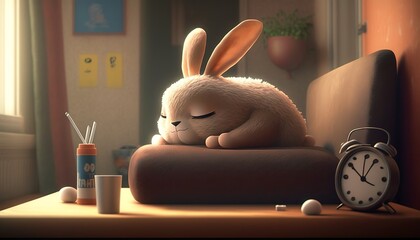 Poster - cute lazy bunny