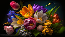  Beautiful Spring Flowers, Bouquets Of Flowers Generative Ai