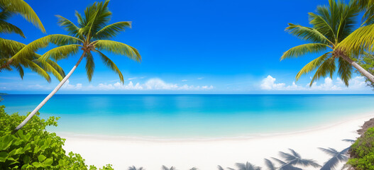 Beach with palm trees