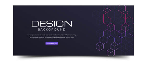 Wall Mural - Modern geometric line technology horizontal banner template