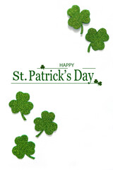 happy st. patrick's day banner.holiday background.st patricks day frame against a white background. 