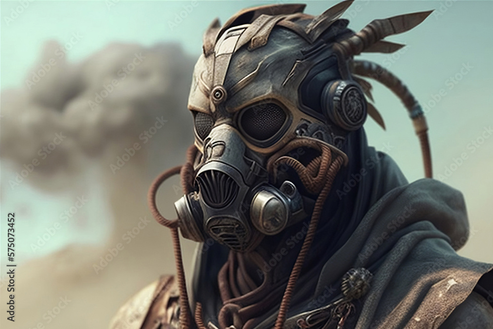 mutant cyborg in a gas mask, generative ai Stock Illustration | Adobe Stock