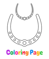 Wall Mural - Coloring page with Horseshoe for kids