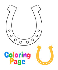 Wall Mural - Coloring page with Horseshoe for kids