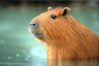 Capybara giant cavy rodent animal. Generative AI