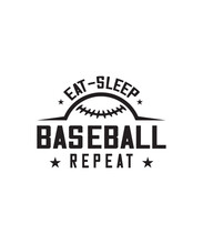 Best Selling Typography Baseball Tshirt Design Vector PNG - Eat Sleep Baseball Repeat