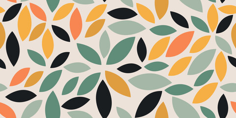 Aufkleber - White petals on a white background. Seamless pattern for print and interior design. Vector seamless petals pattern.