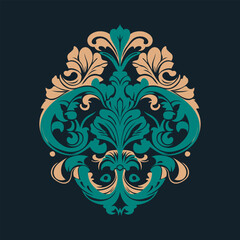 Sticker - Damask Baroque Ornament