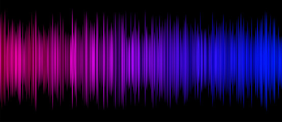 Aufkleber - Colorful blue and purple colors gradient with vertical stripes. Vector illustration with random lines on black background.