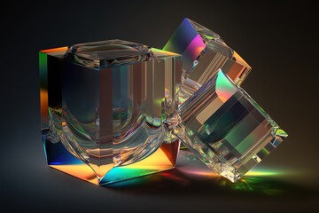 Wall Mural - the sparkling prisms of requests come true generative ai