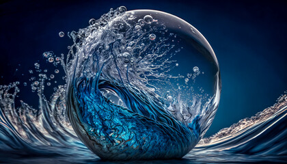 Wall Mural - Abstract Globe Water Splash
World Water Day Wednesday 22 Mar 2023