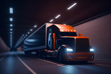 Wall Mural - Trucking at Speed - Generative Ai