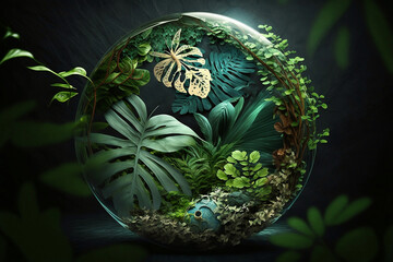 Wall Mural - plants in a bubble