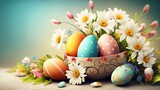 Fototapeta Mapy - Easter egg banner