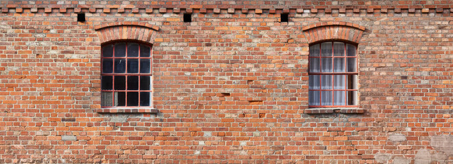 Sticker - Beautiful old cattle shed of a North German farmhouse in Germany. Can be combined with the left version to a large panorama format.