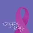 Image of purple day text over epilepsy purple ribbon
