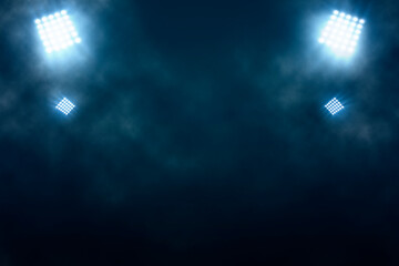 Wall Mural - Bright stadium arena lights and smoke	