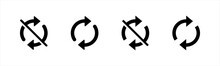 Rotating Arrow Icon. Sync Arrows Symbol. Exchange, Convert, Circular, Cyclic Arrows, Recurrence, Flip, Reverse Sign, Vector Illustration