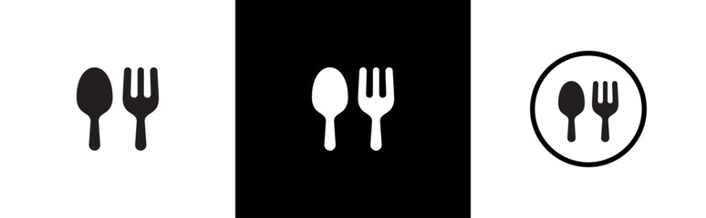 fork and spoon icon symbol signs, vector illustration
