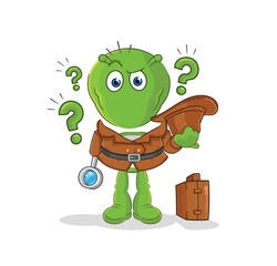 Sticker - alien detective vector. cartoon character