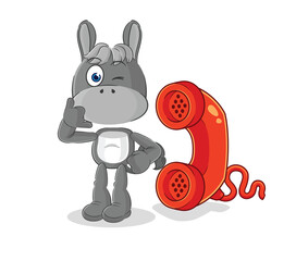 Poster - donkey call mascot. cartoon vector