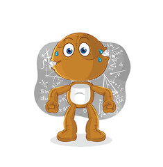 Poster - sack doll thinking hard vector. cartoon character