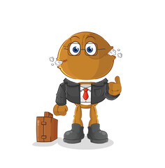 Canvas Print - sack doll office worker mascot. cartoon vector