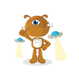 Poster - sack doll alien cartoon mascot vector